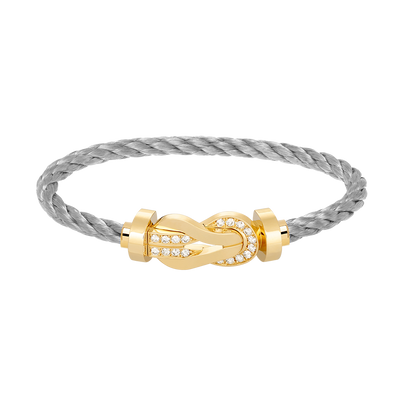 [BLUE TEARS]CHANCE LARGE 8 FIGURE BUCKLE HALF DIAMOND BRACELET GOLD