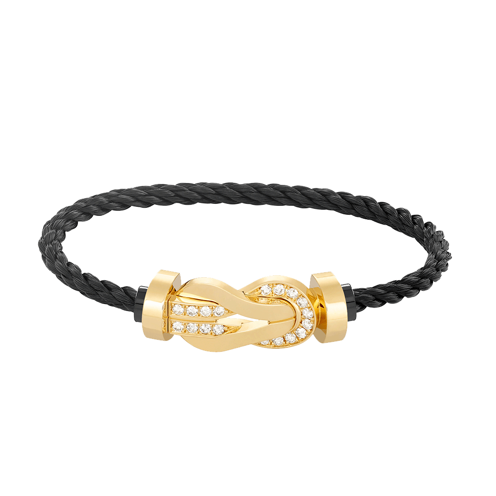 [BLUE TEARS]CHANCE LARGE 8 FIGURE BUCKLE HALF DIAMOND BRACELET GOLD