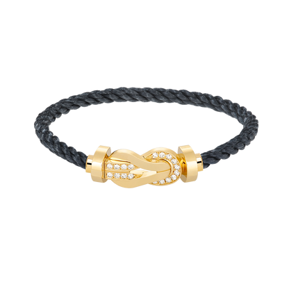 [BLUE TEARS]CHANCE LARGE 8 FIGURE BUCKLE HALF DIAMOND BRACELET GOLD