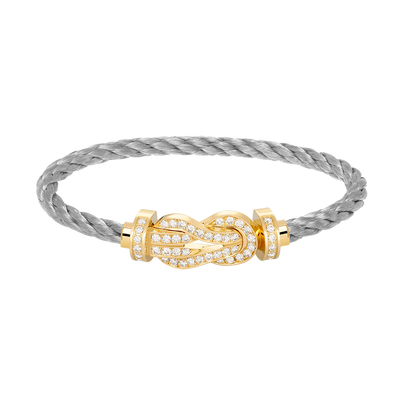 [BLUE TEARS]CHANCE LARGE 8 FIGURE BUCKLE FULLDIAMOND BRACELET GOLD