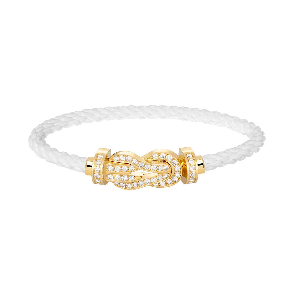 [BLUE TEARS]CHANCE LARGE 8 FIGURE BUCKLE FULLDIAMOND BRACELET GOLD