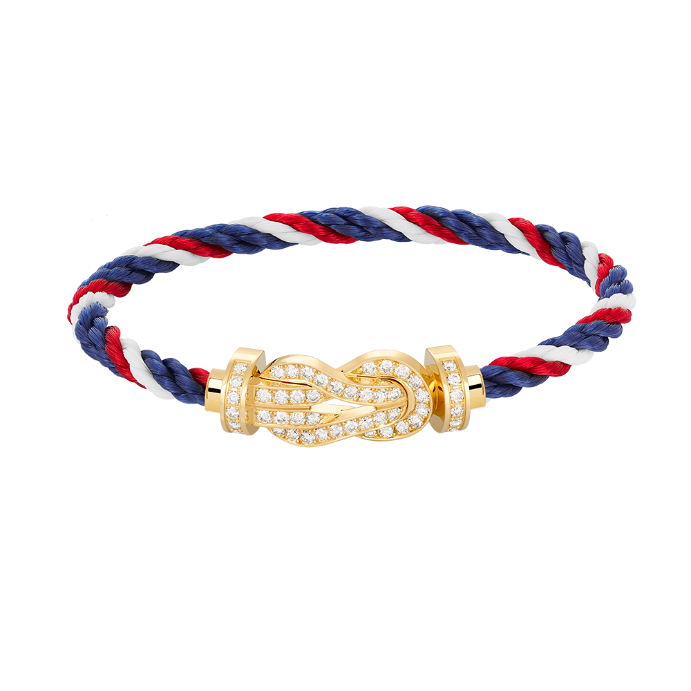 [BLUE TEARS]CHANCE LARGE 8 FIGURE BUCKLE FULLDIAMOND BRACELET GOLD