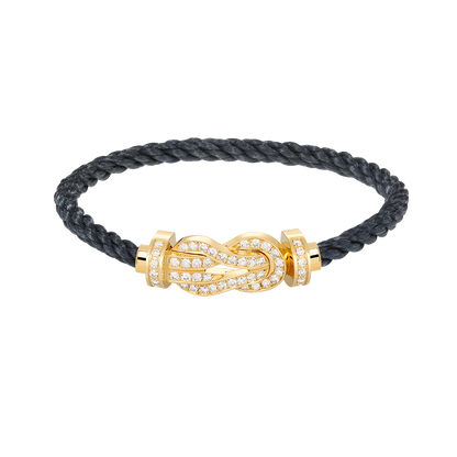 [BLUE TEARS]CHANCE LARGE 8 FIGURE BUCKLE FULLDIAMOND BRACELET GOLD