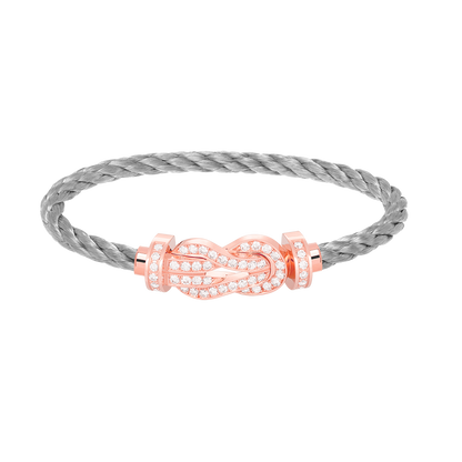 [BLUE TEARS]CHANCE LARGE 8 FIGURE BUCKLE FULL DIAMOND BRACELET ROSE GOLD