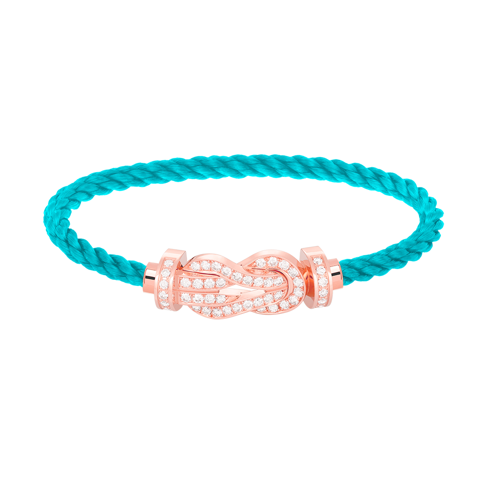 [BLUE TEARS]CHANCE LARGE 8 FIGURE BUCKLE FULL DIAMOND BRACELET ROSE GOLD