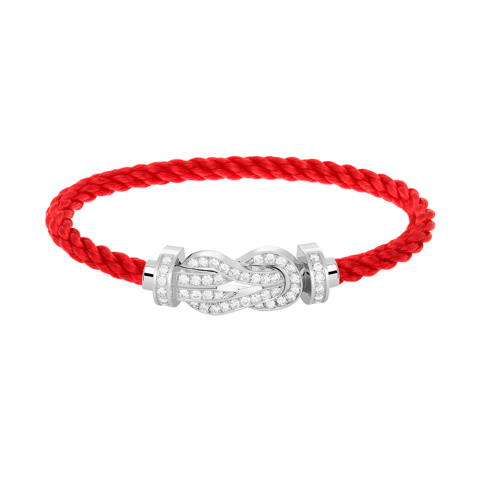 [BLUE TEARS]CHANCE LARGE 8 FIGURE BUCKLE FULL DIAMOND BRACELET SILVER