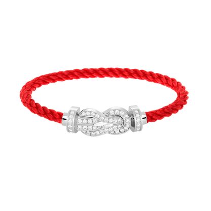 [BLUE TEARS]CHANCE LARGE 8 FIGURE BUCKLE FULL DIAMOND BRACELET SILVER