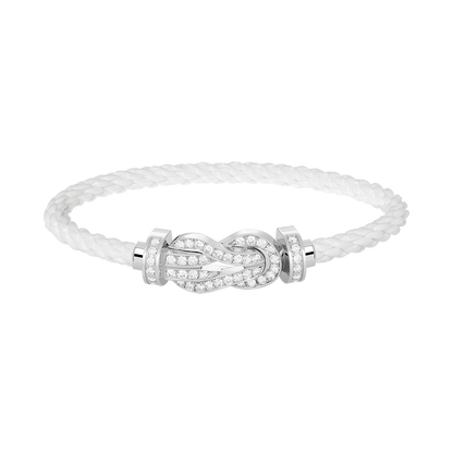 [BLUE TEARS]CHANCE LARGE 8 FIGURE BUCKLE FULL DIAMOND BRACELET SILVER
