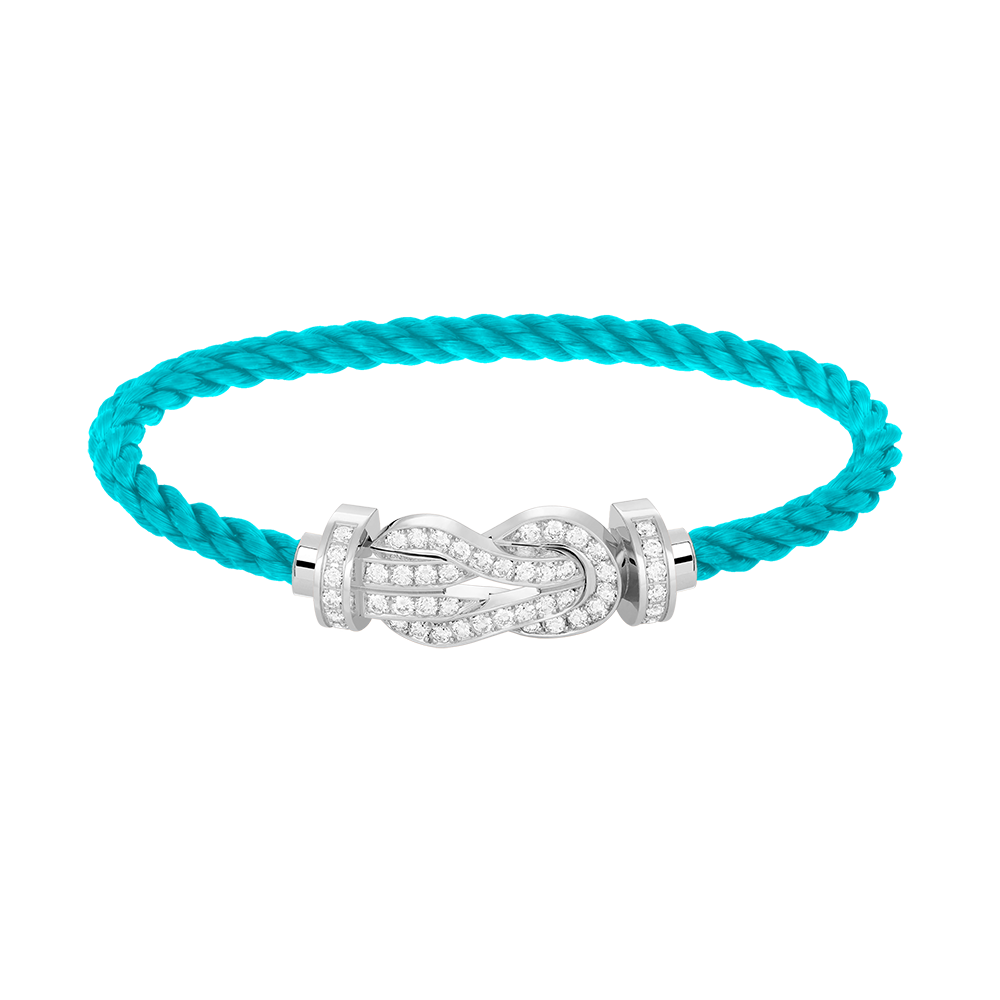 [BLUE TEARS]CHANCE LARGE 8 FIGURE BUCKLE FULL DIAMOND BRACELET SILVER