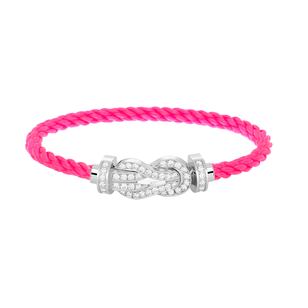 [BLUE TEARS]CHANCE LARGE 8 FIGURE BUCKLE FULL DIAMOND BRACELET SILVER