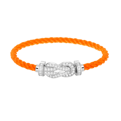 [BLUE TEARS]CHANCE LARGE 8 FIGURE BUCKLE FULL DIAMOND BRACELET SILVER