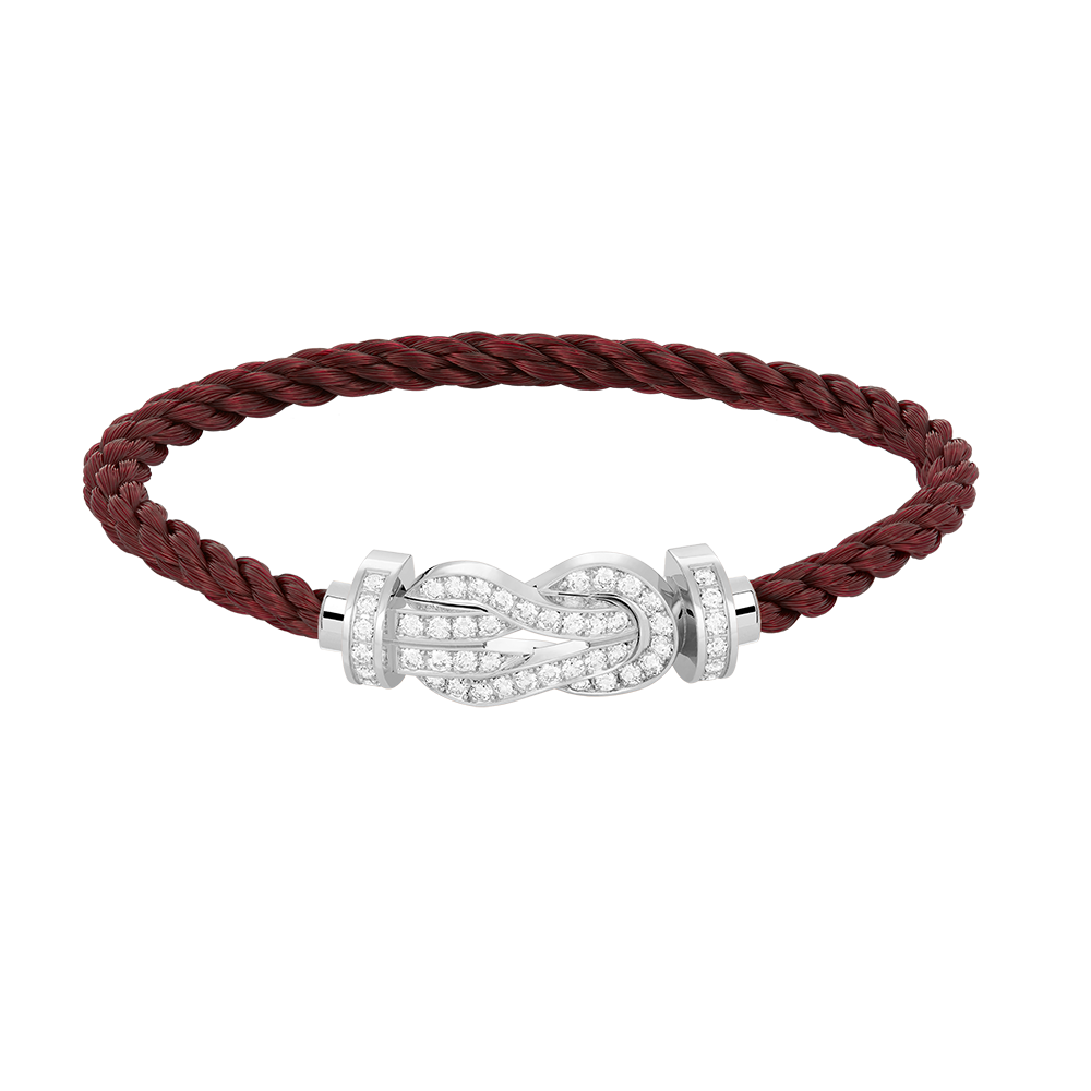 [BLUE TEARS]CHANCE LARGE 8 FIGURE BUCKLE FULL DIAMOND BRACELET SILVER