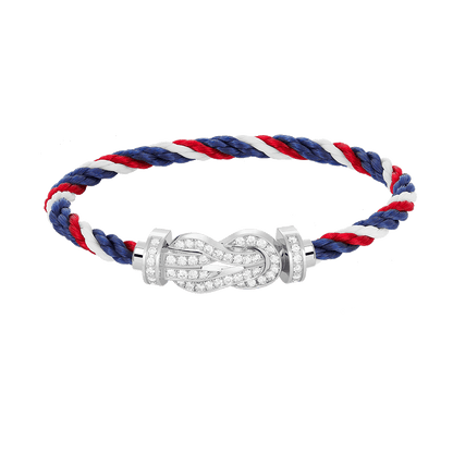 [BLUE TEARS]CHANCE LARGE 8 FIGURE BUCKLE FULL DIAMOND BRACELET SILVER