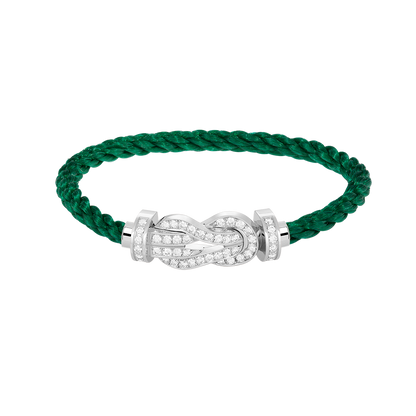 [BLUE TEARS]CHANCE LARGE 8 FIGURE BUCKLE FULL DIAMOND BRACELET SILVER