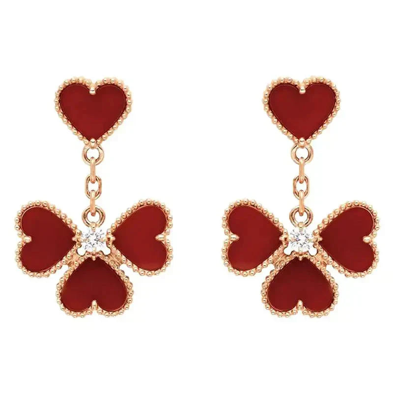 [BLUE TEARS]SWEET CLOVER CARNELIAN EARRINGS