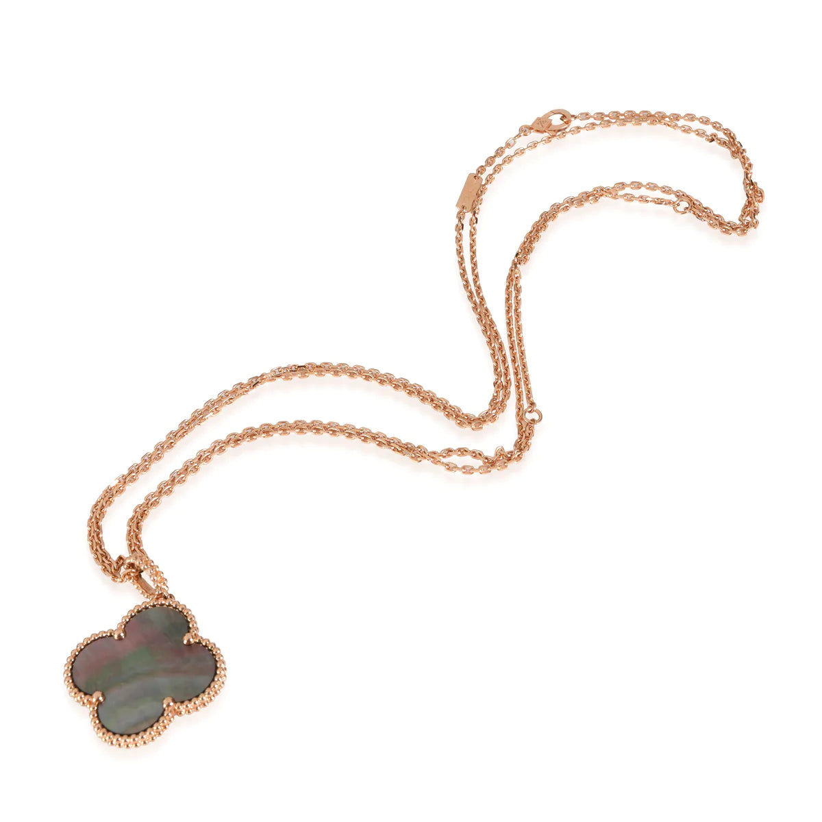 [BLUE TEARS]CLOVER 25MM GOLD DARK MOP BIG CLOVER NECKLACE