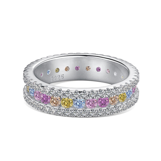 [Nova Jewelry]Delicate Colorful Round Cut Daily Ring