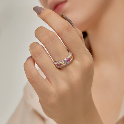 [Nova Jewelry]Dainty Colorful Radiant Cut Daily Ring