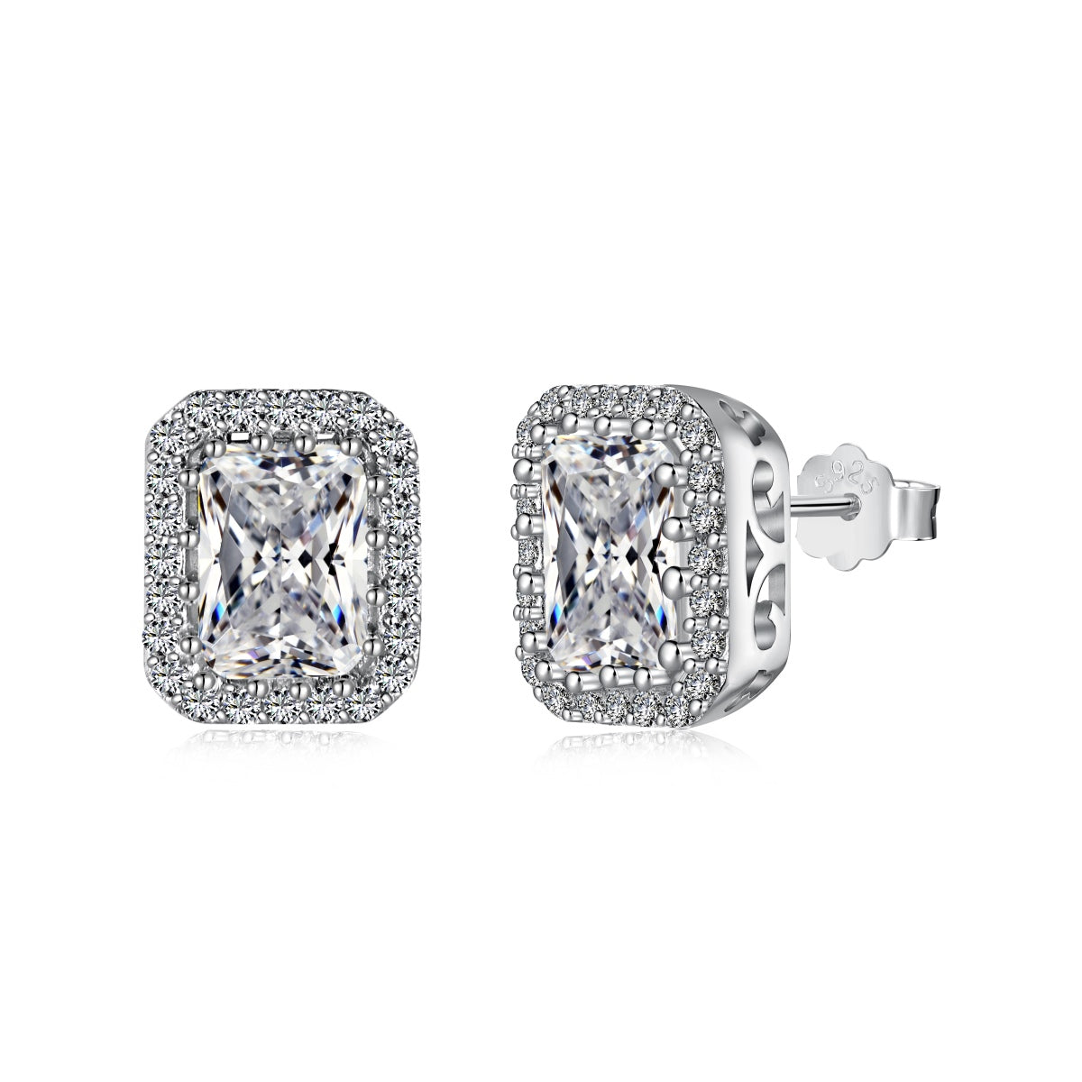 [Nova Jewelry]1.0 Carat Luxurious Dainty Emerald Cut Daily Earrings