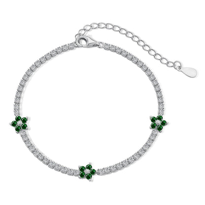 [Nova Jewelry]Sparkling Flower Shape Tennis Bracelet
