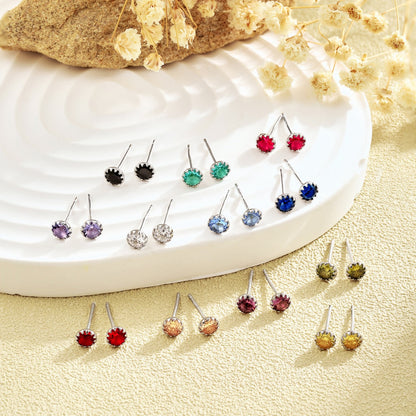 [Nova Jewelry]Sparkling Colorful Round Shape Earrings
