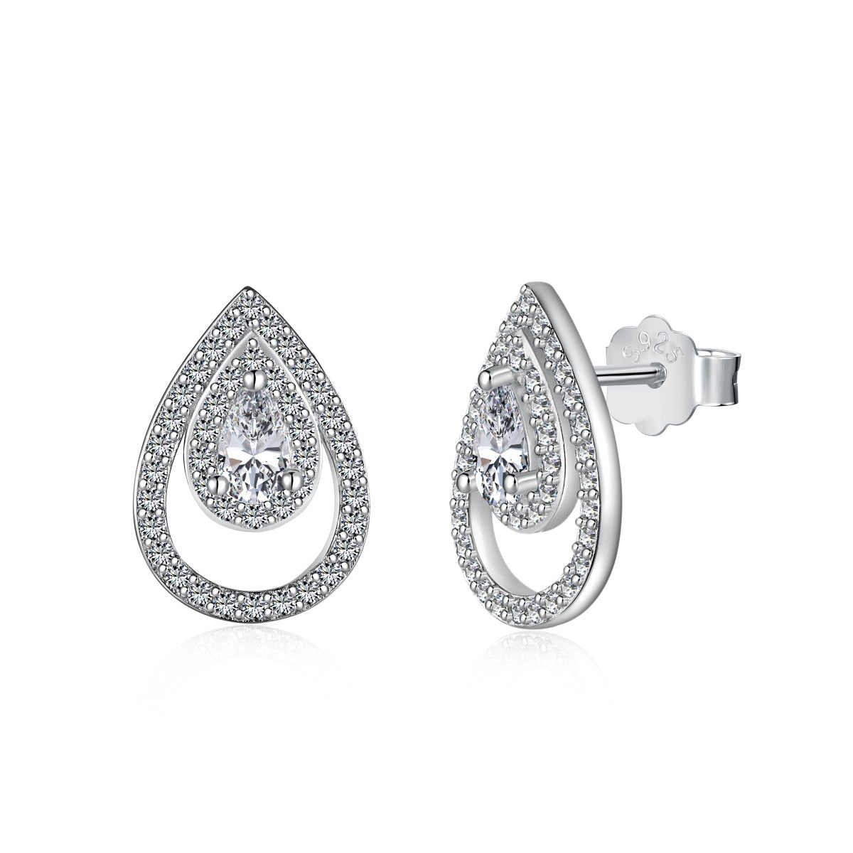 [Nova Jewelry]Sparkling Delicate Water Drop Shape Daily Earrings