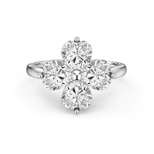 [Nova Jewelry]Heart-shaped Four-Leaf Clover Ball Ring