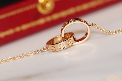 [BLUE TEARS]LOVE NECKLACE PINK GOLD AND SILVER