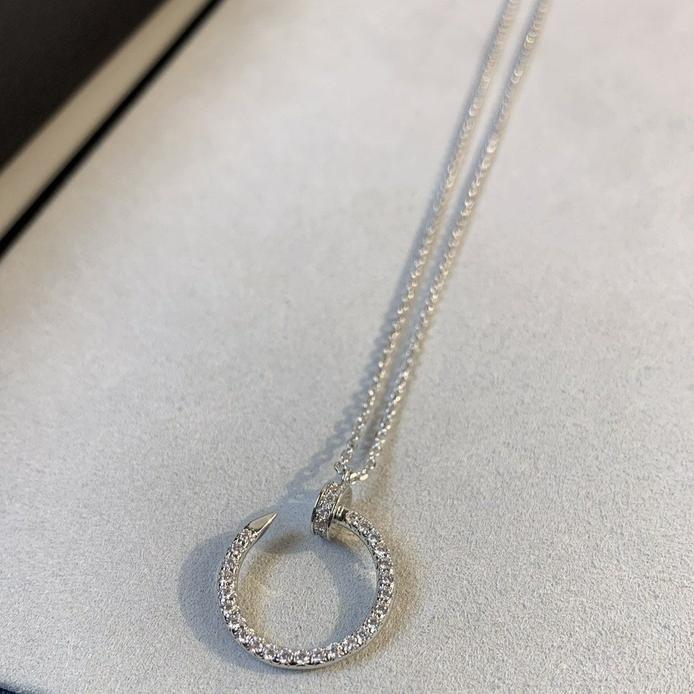 [BLUE TEARS]JUSTE NECKLACE SILVER DIAMONDS