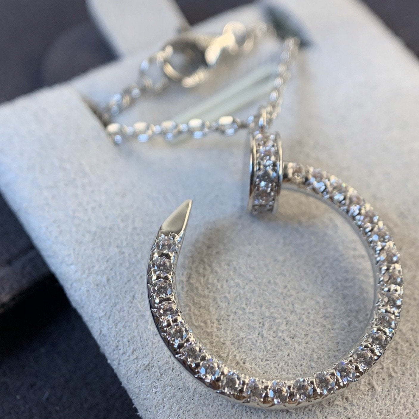 [BLUE TEARS]JUSTE NECKLACE SILVER DIAMONDS