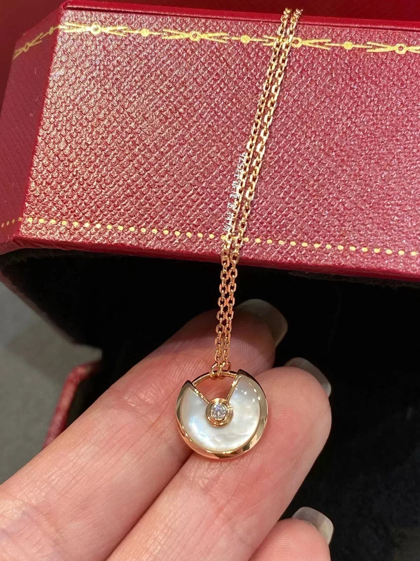 [BLUE TEARS]AMULETTE ROSE GOLD MOP NECKLACE