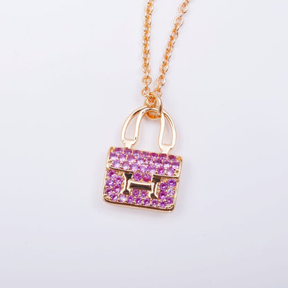 [BLUE TEARS]CONSTANCE PEDANT PURPLE DIAMOND NECKLACE