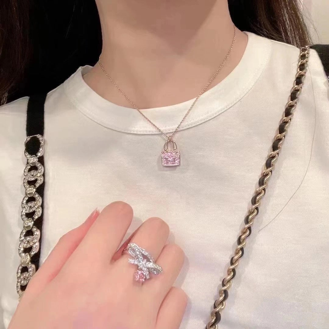 [BLUE TEARS]CONSTANCE PEDANT PURPLE DIAMOND NECKLACE