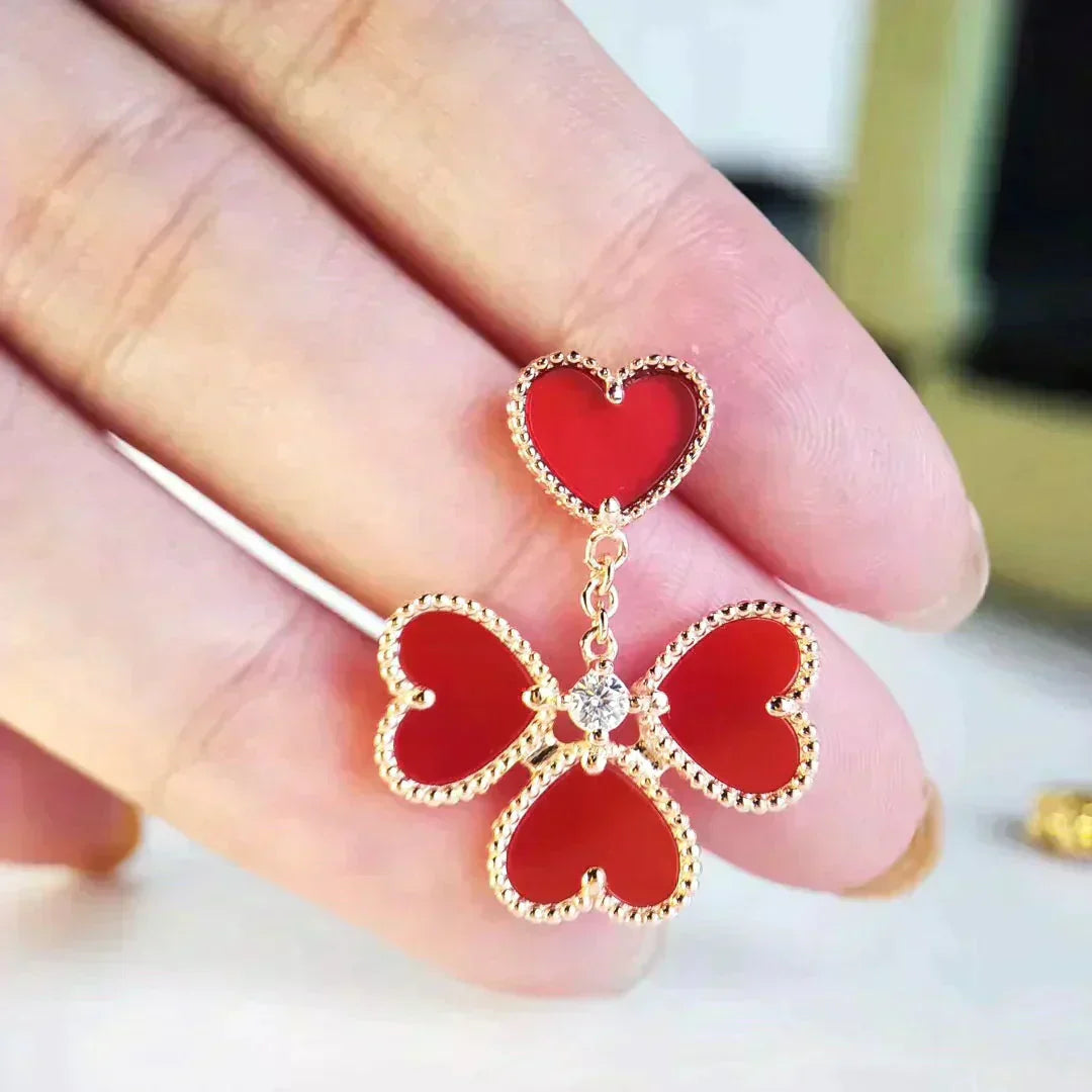 [BLUE TEARS]SWEET CLOVER CARNELIAN EARRINGS