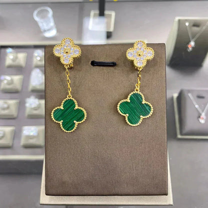 [BLUE TEARS]CLOVER  2 MOTIFS  DIAMOND  EARRINGS (MULTIPLE CHOICESç´