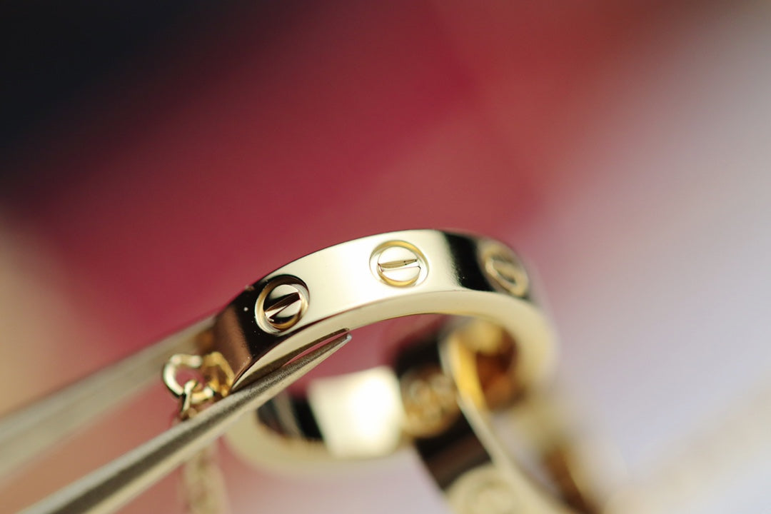 [BLUE TEARS]LOVE NECKLACE DOUBLE RING GOLD