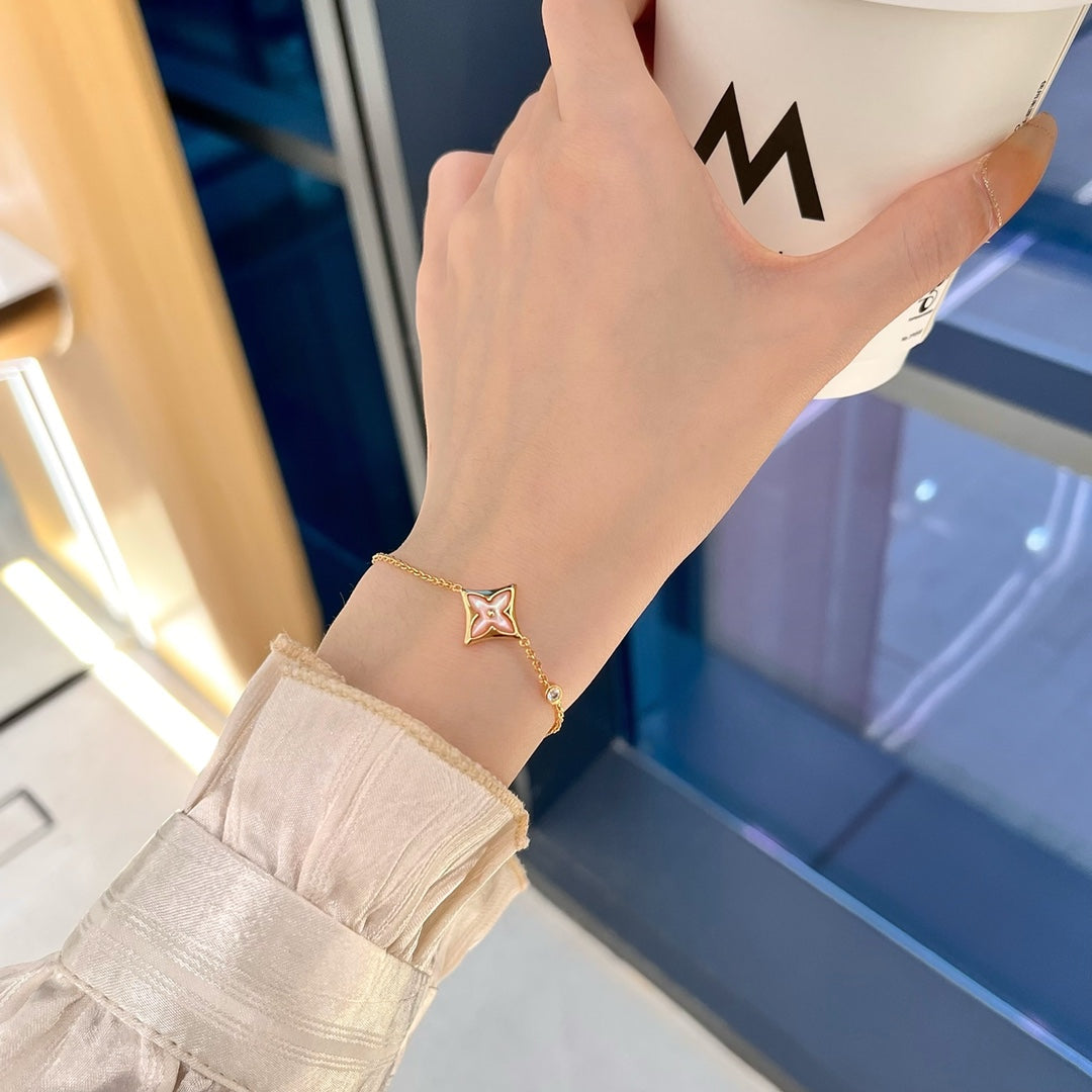 [BLUE TEARS]STAR 1 DIAMOND PINK GOLD BRACELET