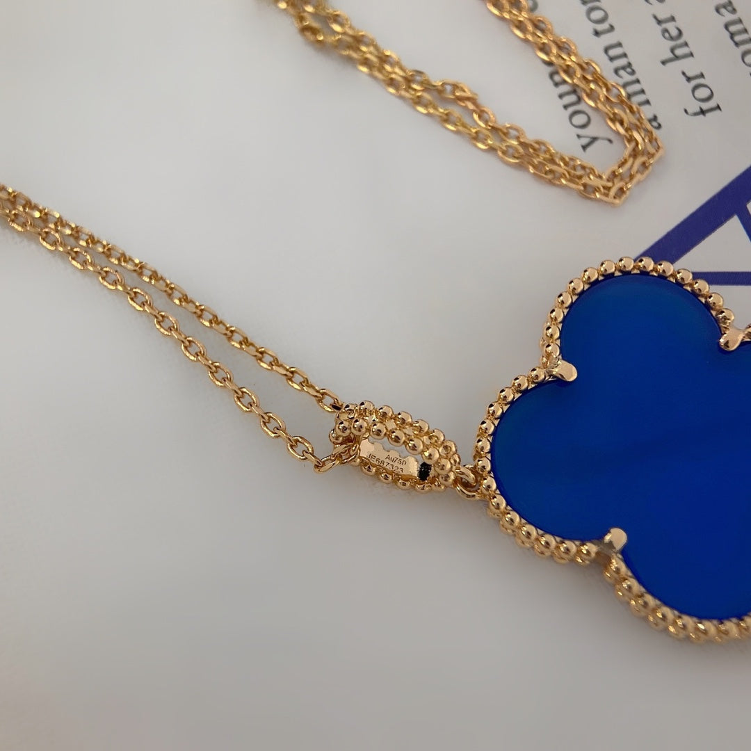 [BLUE TEARS]CLOVER 25MM NECKLACE TURQUOISE ROSE GOLD