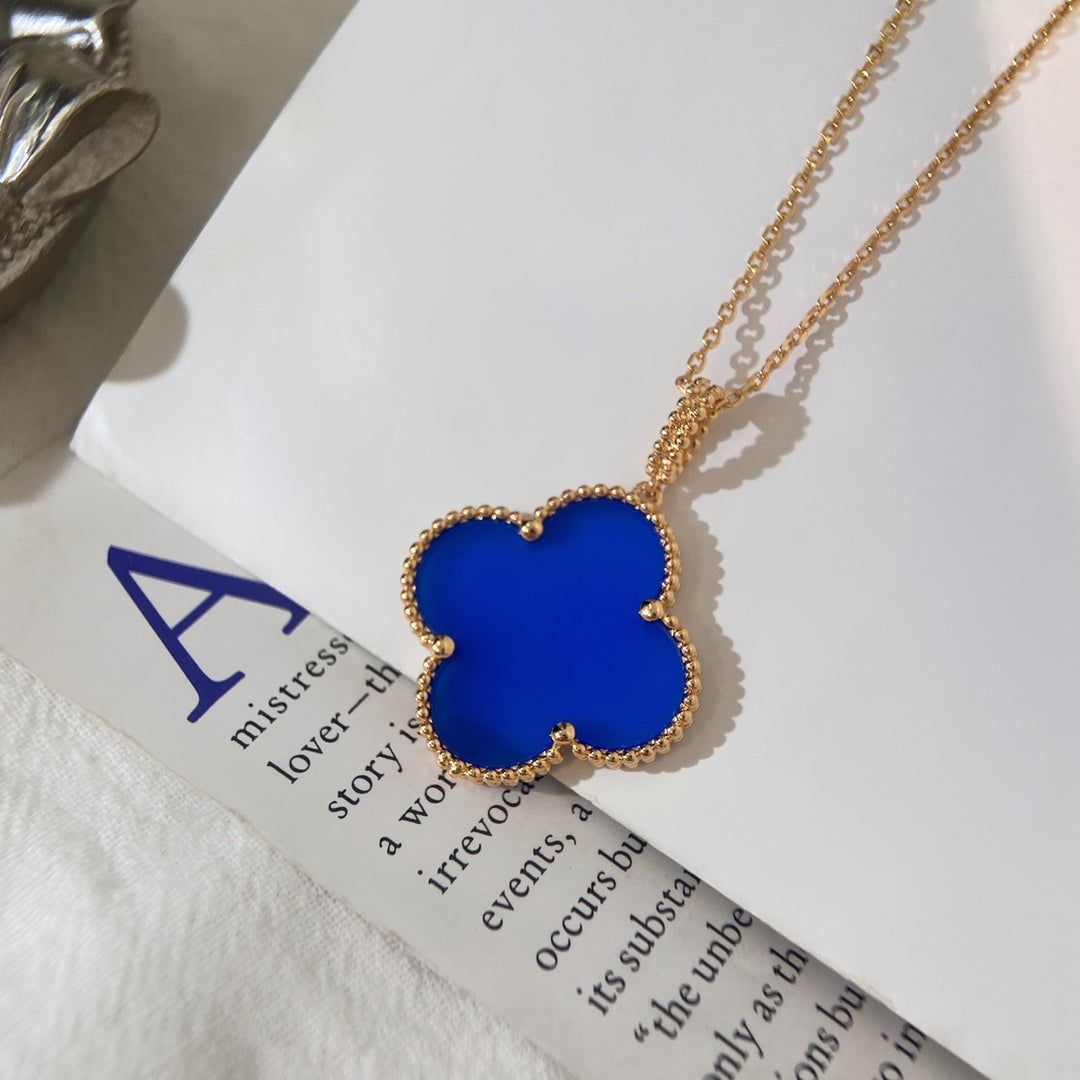 [BLUE TEARS]CLOVER 25MM NECKLACE TURQUOISE ROSE GOLD