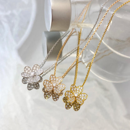 [BLUE TEARS]FLOWER DIAMOND NECKLACE
