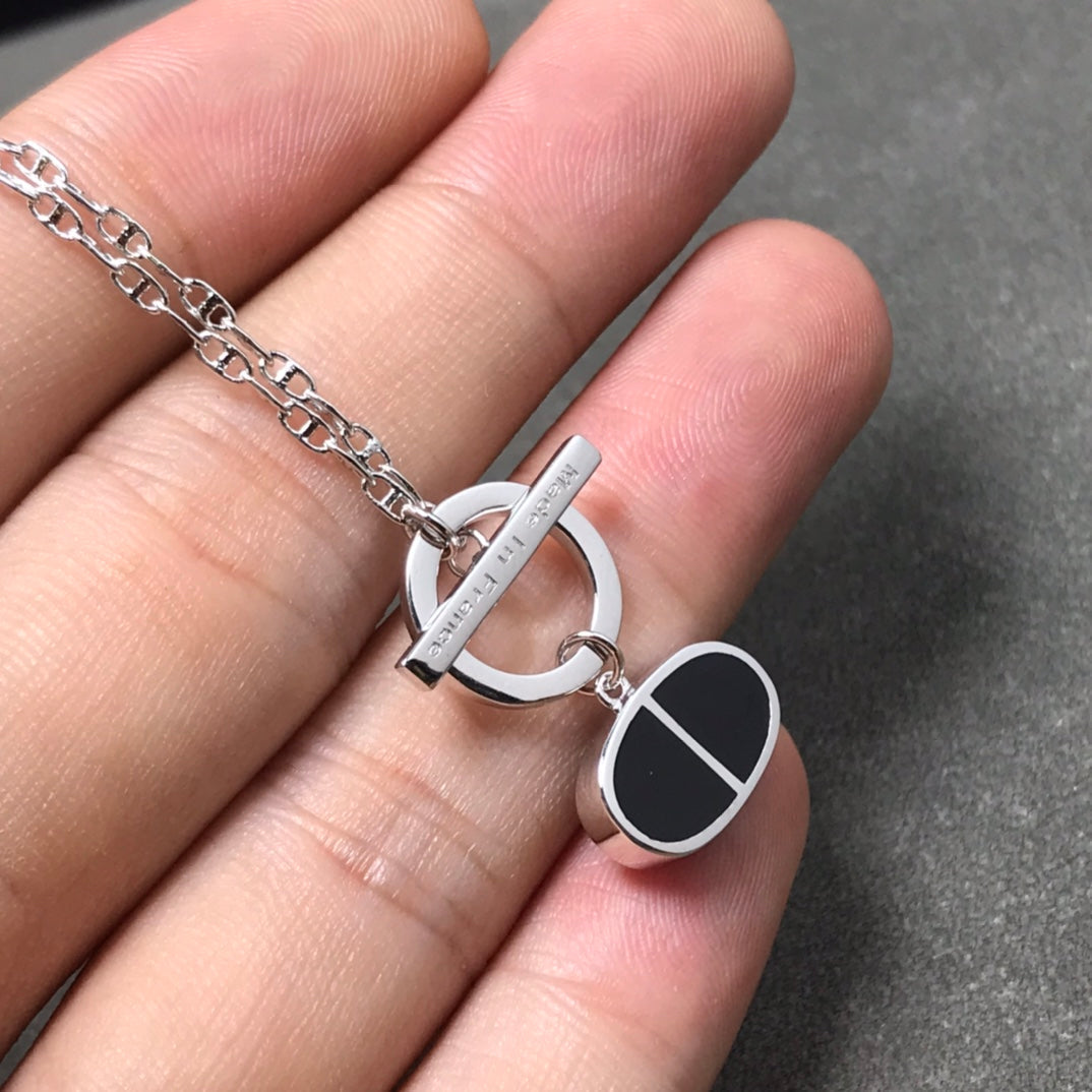 [BLUE TEARS]CHAINE VERSO BLACK CERAMIC  NECKLACE