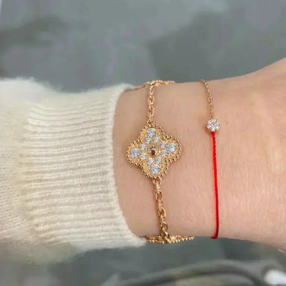 [BLUE TEARS] CLOVER 5 MOTIF FULL DIAMOND BRACELET COLLECTION