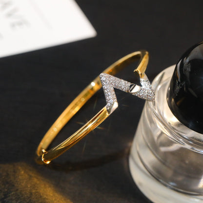 [BLAUE TRÄNEN]VOLTE UPSITEN DOWN GOLD DIAMANT ARMBAND