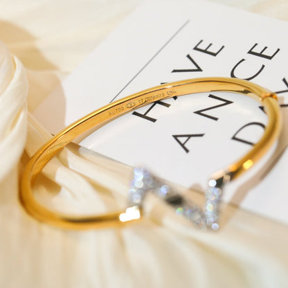 [BLAUE TRÄNEN]VOLTE UPSITEN DOWN GOLD DIAMANT ARMBAND