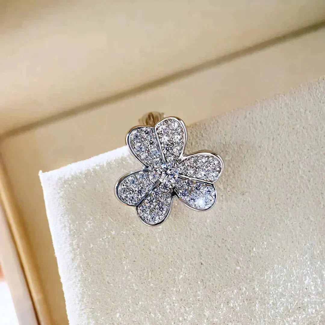 [BLAUE TRÄNEN]CLOVER COMOS DIAMANT OHRRINGE SILBER