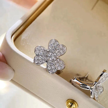 [BLAUE TRÄNEN]CLOVER COMOS DIAMANT OHRRINGE SILBER