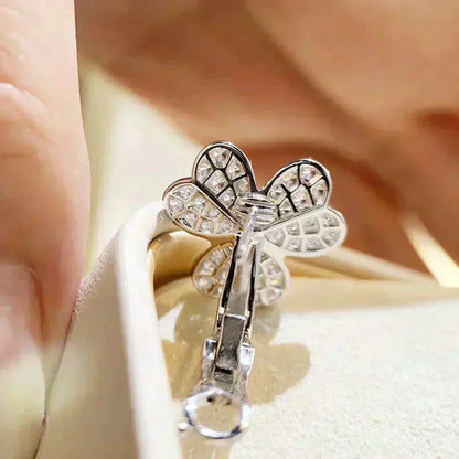 [BLAUE TRÄNEN]CLOVER COMOS DIAMANT OHRRINGE SILBER