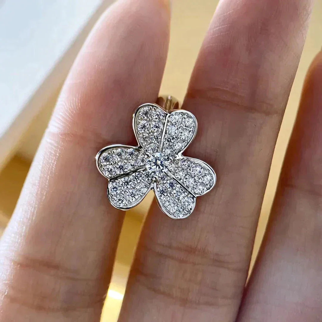 [BLAUE TRÄNEN]CLOVER COMOS DIAMANT OHRRINGE SILBER