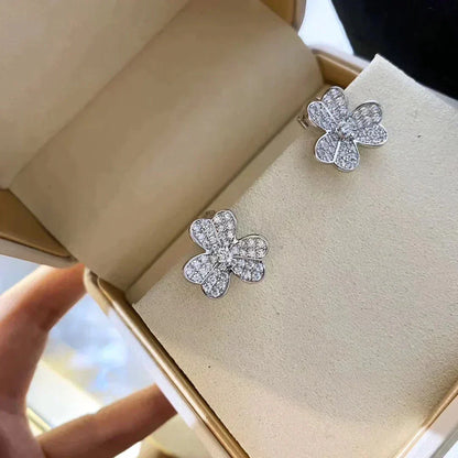 [BLAUE TRÄNEN]CLOVER COMOS DIAMANT OHRRINGE SILBER