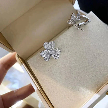 [BLAUE TRÄNEN]CLOVER COMOS DIAMANT OHRRINGE SILBER